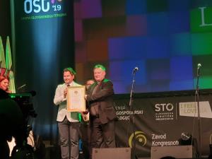 Župan Ciril Rosc ob prejemu priznanja